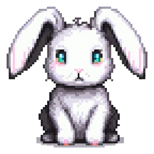 cute fuzzy bunny with floppy ears sticker