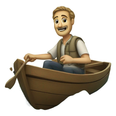 Wassermann Krebs in a boat love sticker
