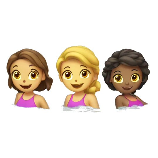 3 girls swimming boat sticker