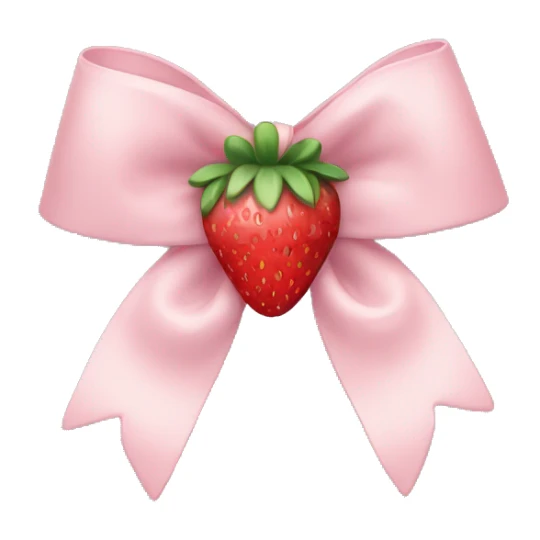 pale pink bow with strawberry in the middle sticker