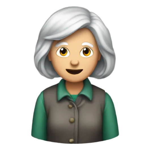 70-year-old mom, with Brad shoulders, with a gray bob sneaking to turn off your Christmas tree lights sticker