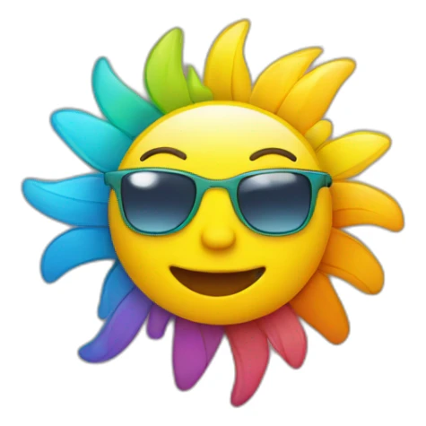 colorfull sunny smile symbol sticker