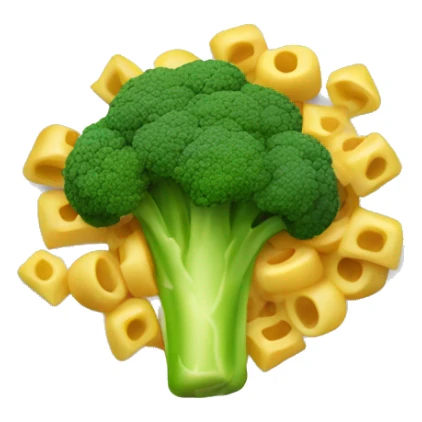 dish with macaroni and pieces of broccoli sticker
