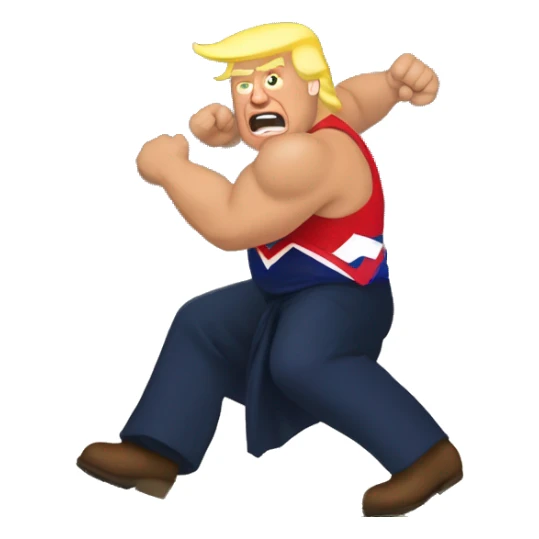 Trump wrestling a tornado sticker