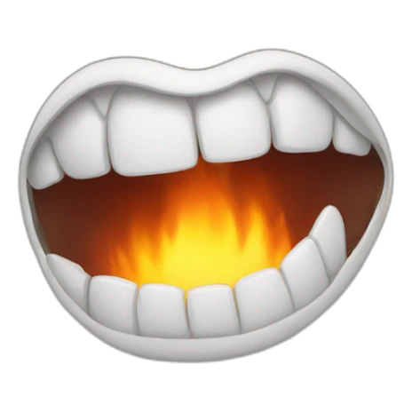 mouth fire sticker