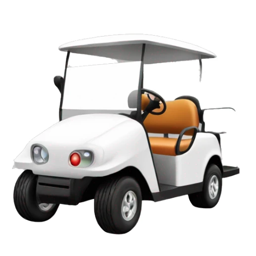 Christmas white golf cart with holiday lights strung sticker