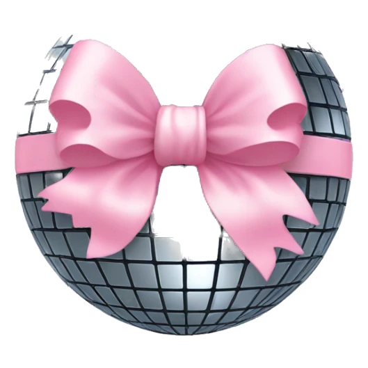 disco ball with a light pink bow on top of it  sticker