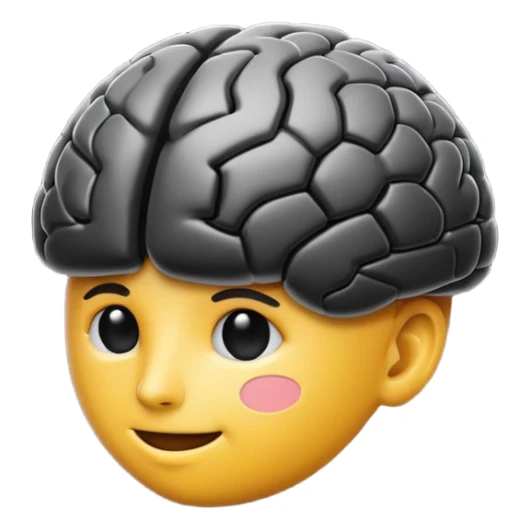   Create an emoji in which it is representing AI brain in black color professional and luxury brand type sticker