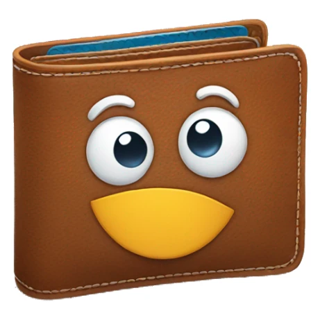 happy wallet with eyes and mouth sticker