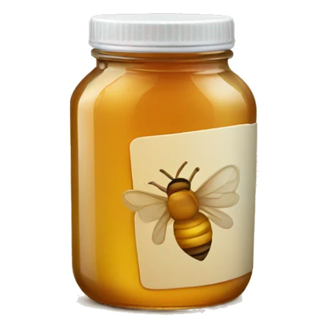 A jar of honey with a plain bottle  sticker