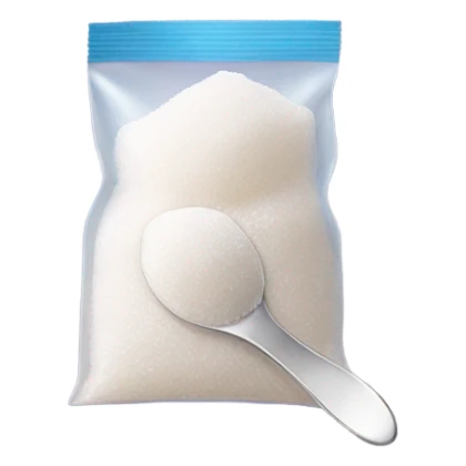 Bag of sugar with spoon sticker