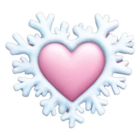 Frozen pink pale heart with snow sticker