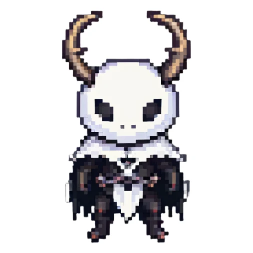 Hollow Knight character in pixel art style sticker