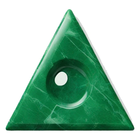 green marble triangle with cicle hole in the middle sticker