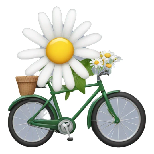 daisy flower riding  a bike sticker