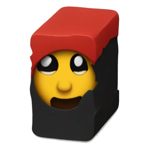 a wavy black and red rectangle with the medium sized yellow circle in the middle sticker