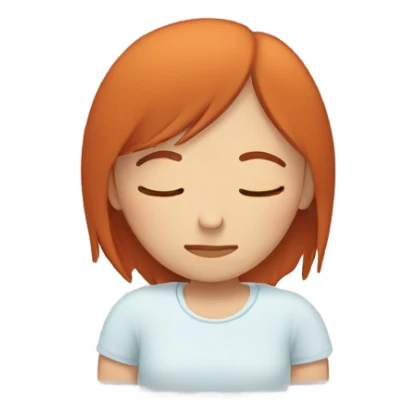 Redhead straight hair sleeping sleeping sticker