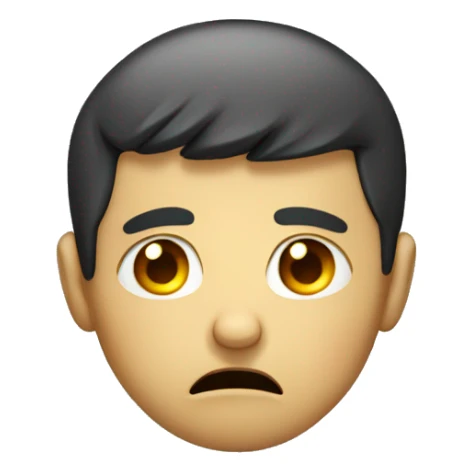 a Person looking down with fear in his face drops of perspiration sticker