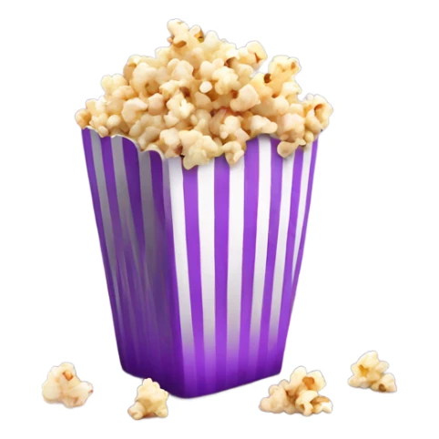Realistic isolated pieces of purple popcorn.  sticker