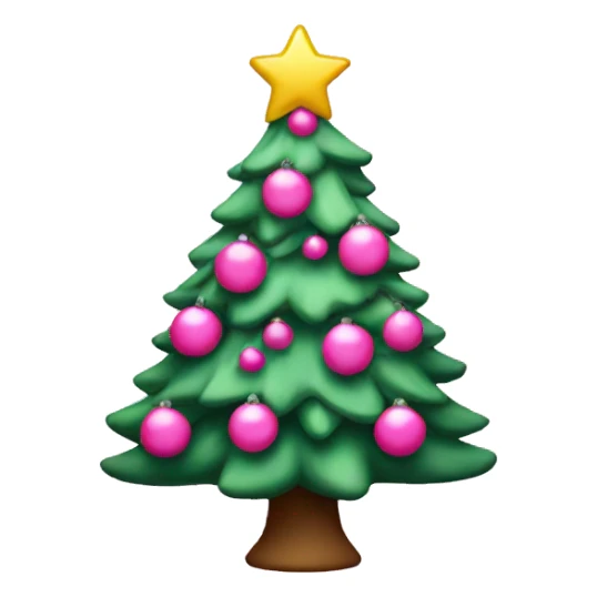 Pink Christmas tree sticker