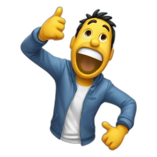 Goofy emoji throwing up hang 10 sticker
