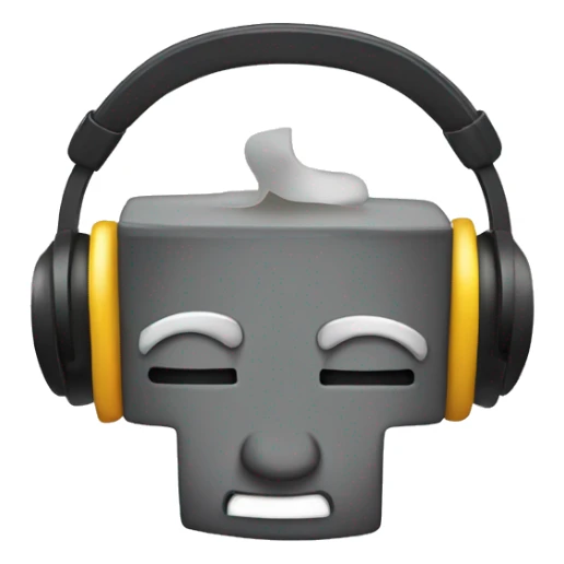 Rubik’s cube wearing big headphones sticker