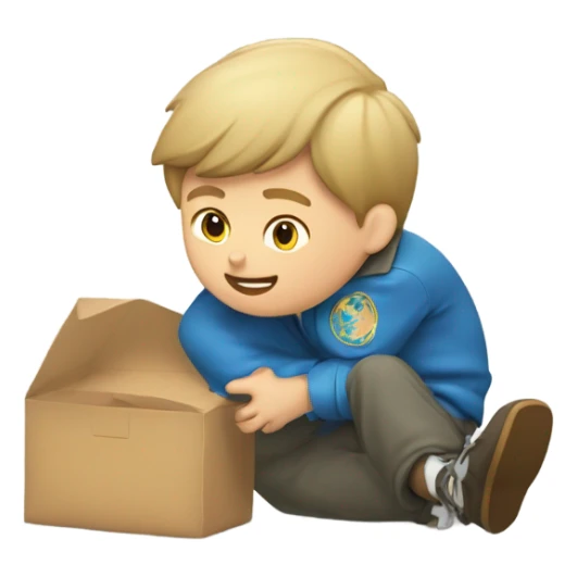 un niño ruso jugando con una matraca  sticker