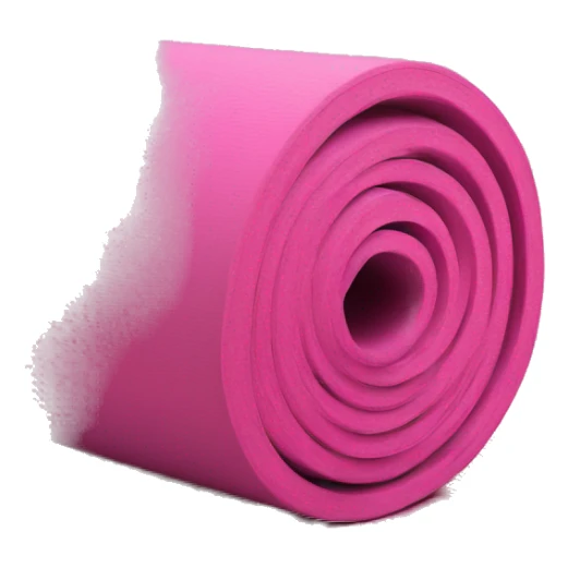 Pink half rolled out yoga mat sticker
