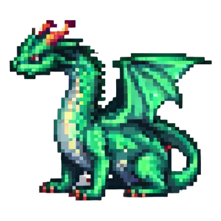 Skinny Green emerald Dragon  sticker