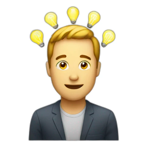 Man-has-a-light-bulb-shining-above-his-head-as-an-idea sticker