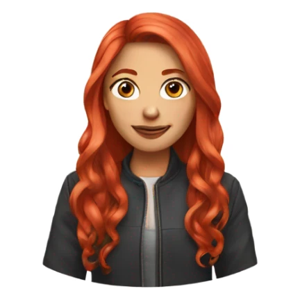red-haired girl with long hair blogger sticker