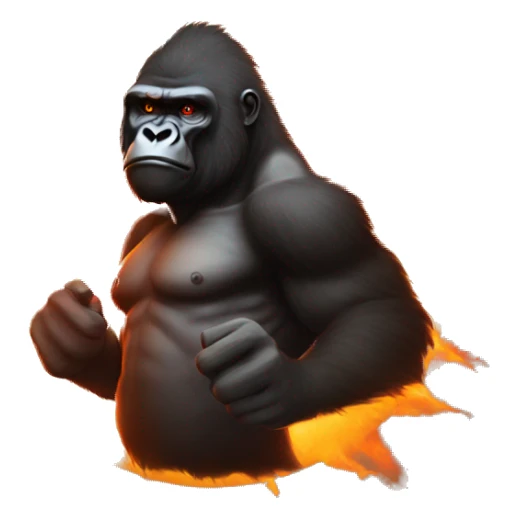 Gorilla army, standing in front of a fiery sun  sticker