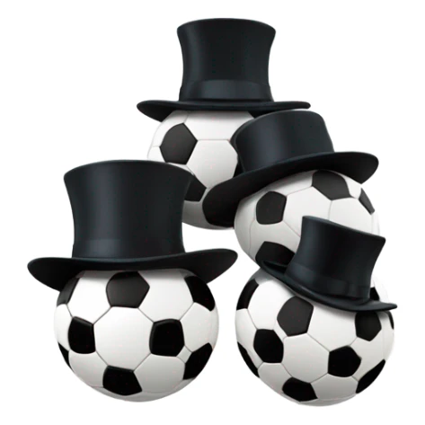 3 soccer balls in a tophat sticker