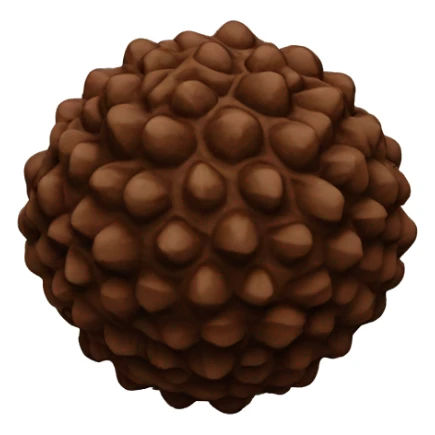 A single, vibrant, emoji-style rudraksha. It has a deep brown color with a glossy finish, emphasizing its smooth, bead-like texture. sticker