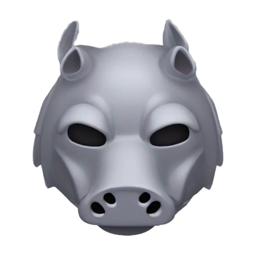 Lavender gray Pig darth Vader mask face armadillo darth Vader fanned tail feathered tail pig armadillo darth Vader face sticker