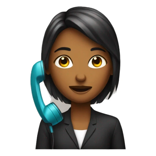 Girl speaking to speaker phone sticker