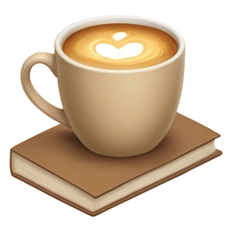 Beige cup of coffee, standing on a beige open Book, aesthetic, cozy  sticker
