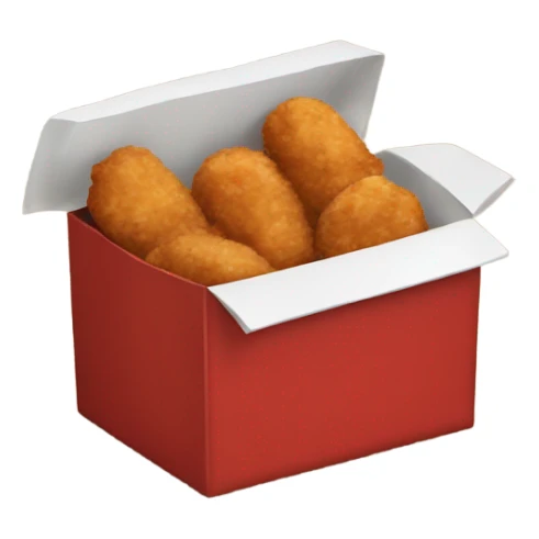 a box red and white like kfc, with chicken nuggets inside sticker