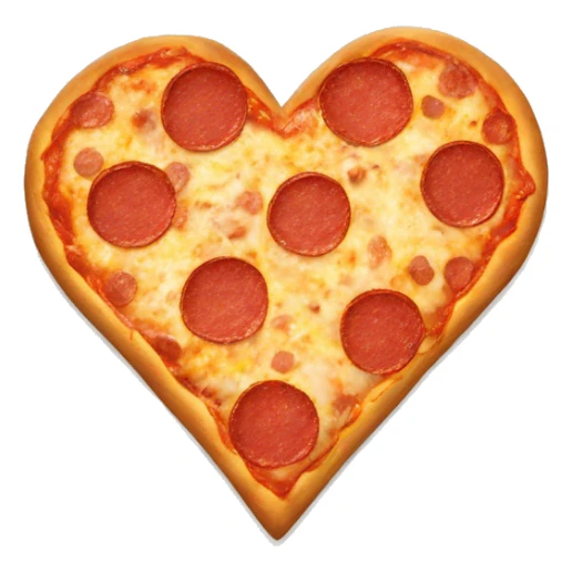 a heart made out of pizza sticker