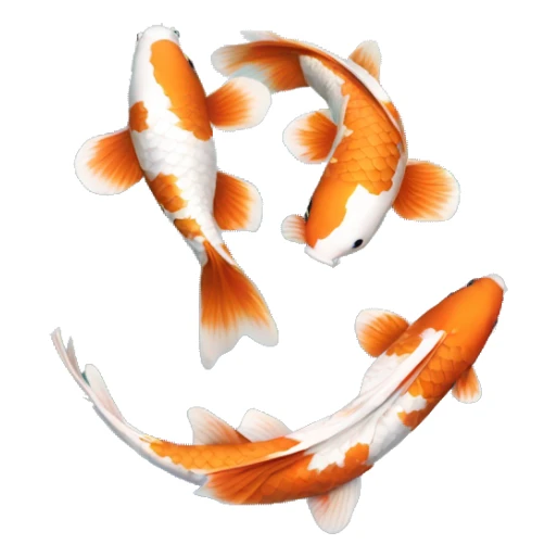 two koi in the shape of a heart sticker