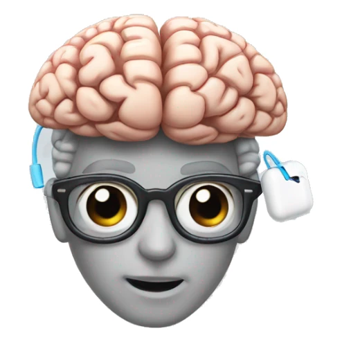 Brain with AirPods  sticker