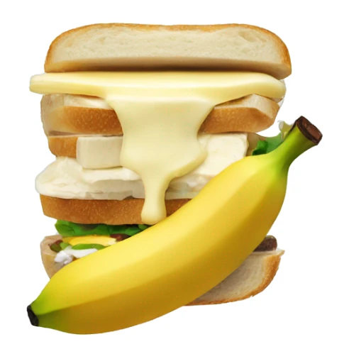 A banana and mayo sandwich. sticker
