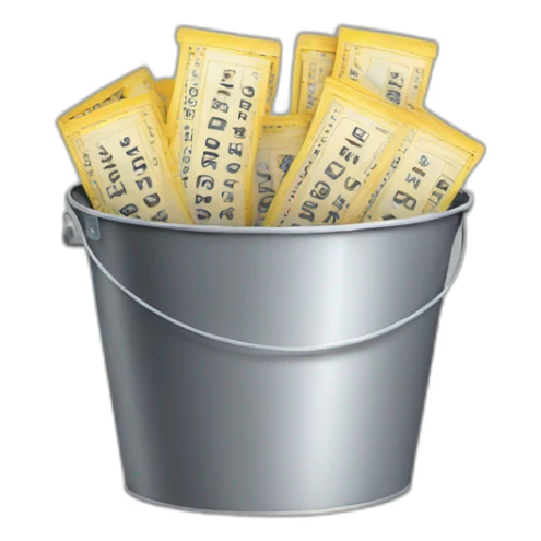 Bucket of tickets sticker