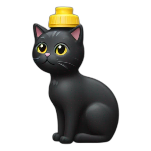 black cat drink water bottle sticker