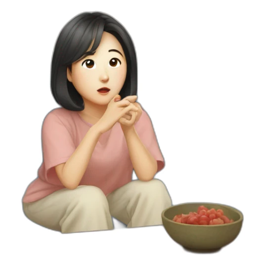 Kim Min-jeong watching television sticker