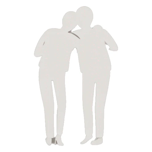 Two silhouettes of people hug each other sticker