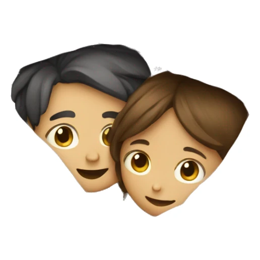 boy and girl hugging in blanket  sticker