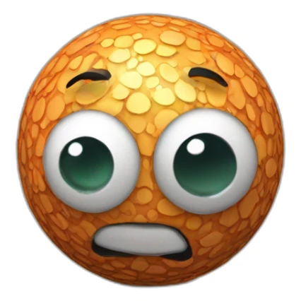 3d sphere with a cartoon tnt texture with big stupid eyes sticker
