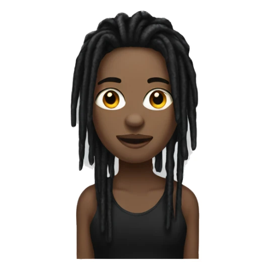 White female red black hair with black male dreads sticker