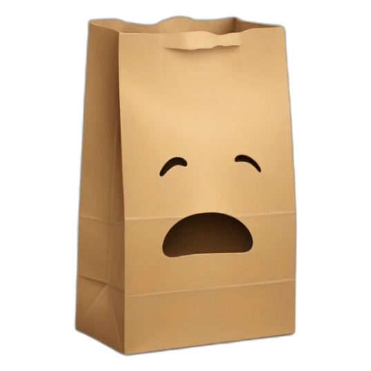 a paper bag covering a person's head sticker